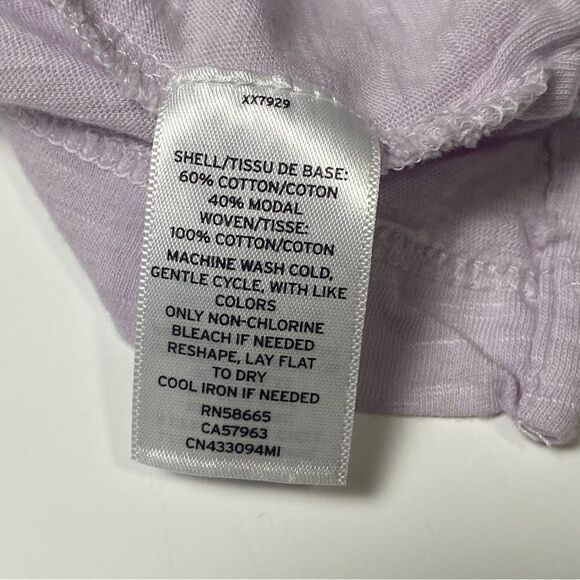 Caslon Lavender Floral Embroidered Eyelet Sleeve Blouse Women's Size Large - Picture 12 of 16